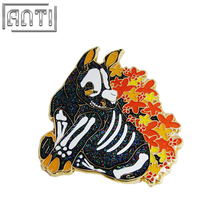 Custom Design High Quality Colours Glitter Black Rhinoceros Hard Enamel Pin