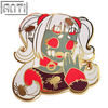 Custom Cartoon Cute Little Girl With Two Ponytails Lapel Pin Handsome Red Spider Gold Metal Hard Enamel Zinc Alloy Badge