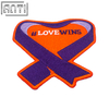 Custom Purple And Orange Heart Logo Embroidery Boutique Art Excellent Design Bootstrap Logo Embroidery Applique For Friend Gift