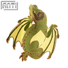 Custom Green Mighty Dragon Lapel Pin Art Excellent Design Cartoon Handsome Animals Hard Enamel Gold Metal Badge For Gift