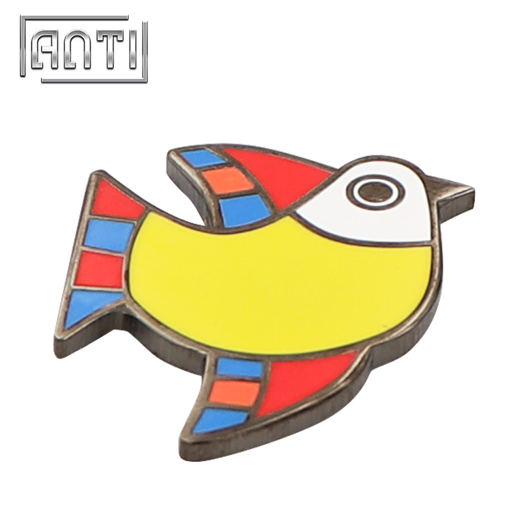 colorful bird lapel pin