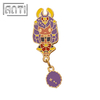 Custom Purple Hair Beautiful Girl Rabbit Ears Lapel Pin Japanese Cartoon Hard Enamel Pins For Clothes Bag Gift