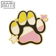 Custom Cute Yellow White Pink Cartoon Animal Palm Star Lapel Pin Wholesale Manufacturer Hard Enamel High Quality Badge