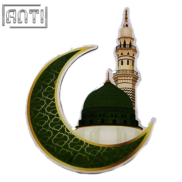 Distributor The Green Towers Of Scenic Spots Lapel Pin Multiple Color Embossed Logo Design Soft Enamel Offset Printing Badge