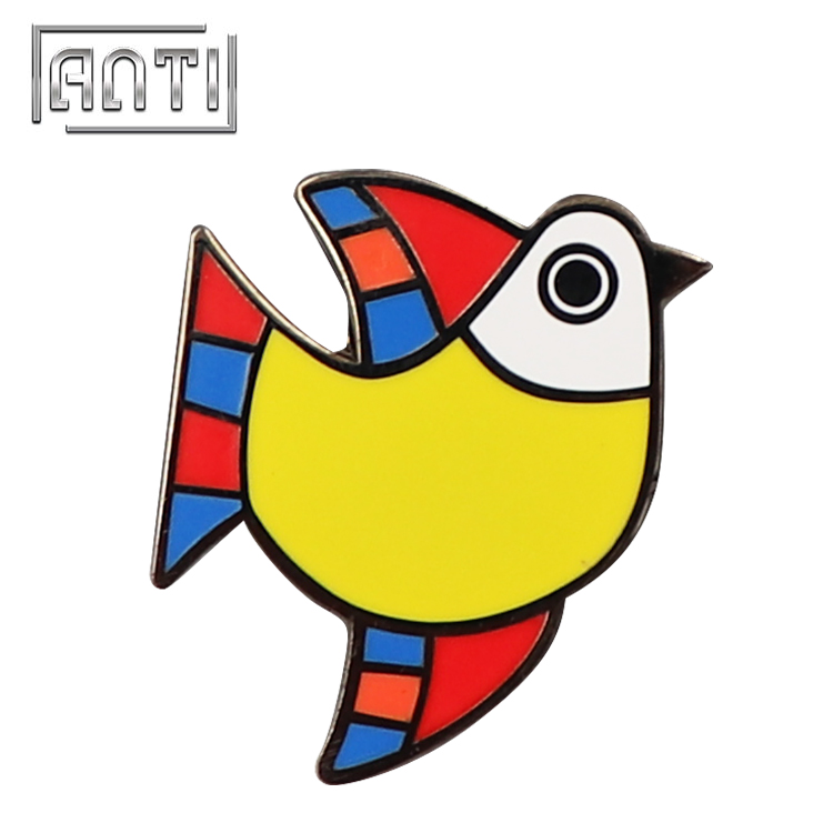 colorful bird lapel pin