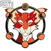 Custom Big Red Cartoon Cat Head Lapel Pin High Quality Round Handsome Animal Design Hard Enamel Gold Metal Badge For Gift