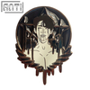 Custom Cartoon Horror Handsome Man Pin Black Five-Pointed Star Background Black Stain Glass Hard Enamel Black Nickel Badge 