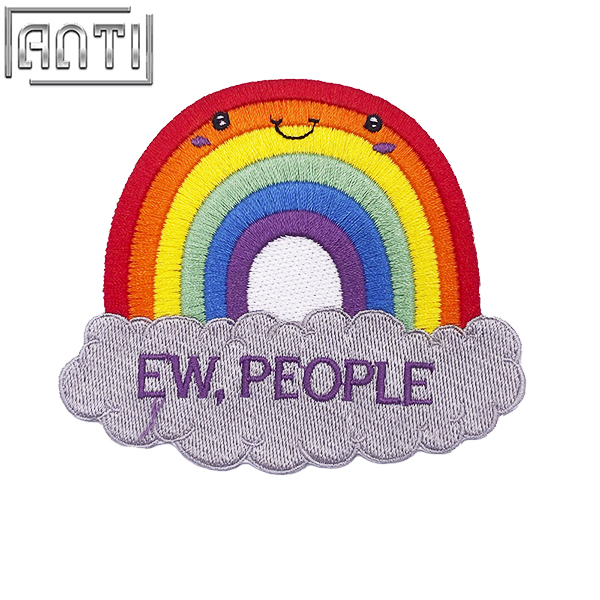 Custom Lovely Rainbow Embroidery Boutique Art Excellent Design Cartoon Characters Embroidery Applique For Clothes Bag Gift