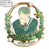 Custom Cartoon Handsome Korean Star Lapel Pin Shades Of Green Green Beautiful Dream Wreath Hard Enamel Gold Metal Badge For Gift