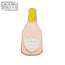 Wholesale Light Red And Yellow Lovely Letter Bottle Zinc Alloy Soft Enamel Lapel Pin