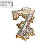 Custom Interesting Colorful 7 Design With White Flowers Lapel Pin Wholesale Manufacturer Hard Enamel Gold Metal Badge