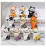 10 Solid PVC Turn To Applaud The Cat Garage Kit Animation Peripheral Cartoon Kitten Doll Car Decoration