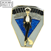 Personalized Strong City Woman Pin Sparkling Background Gold Metal Blue Silver Black Glitter Badge Make An Enamel Pin For Gift