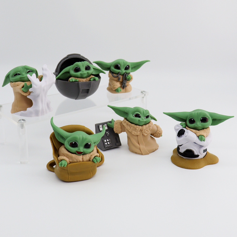 Baby Yoda 6 Mandalorian Manual Model Car Decoration Toy Car Decoration Doll Blind Box Customize Wholesale Garage Kit