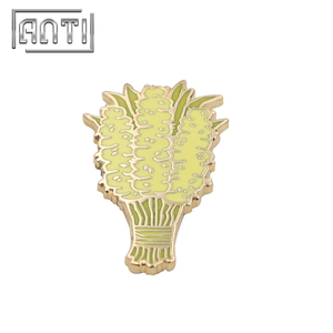 Green botany enamel design pins