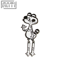 Wholesale Manufacturer Black and white Cartoon shape cool cat black nickel hard enamel badge