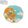 Cute Cartoon Bee Badge Honeycomb Shape Design Is Exquisite And Fun Cat Gold Metal Hard Enamel Zinc Alloy Lapel Pin