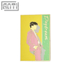 Pink Suit Handsome Man Badge Yellow And Green Rectangular English Alphabet Cartoon Character Hard Enamel Lapel Pin