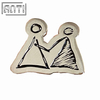 Hand-In-Hand Matchstick Man Badge Simple Design Cute Couple Accessory Plate Silver Soft Enamel Lapel Pin