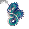 Custom Blue And Green Dragon Shape Design Lapel Pin Cartoons Black Nickel Art Excellent Design Zinc Alloy Badge For Friend Gift