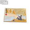 Custom Cartoon Chinese Landscape Handsome Rectangular Design Lapel Pin Wholesale Manufacturer Hard Enamel High Quality Badge