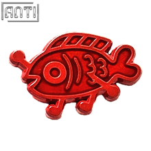 Supplier Cartoon Cute Red Fish Lapel Pin Cool Kwaii Art Excellent Design Red Metal Soft Enamel Badge Make An Enamel Pin For Gift